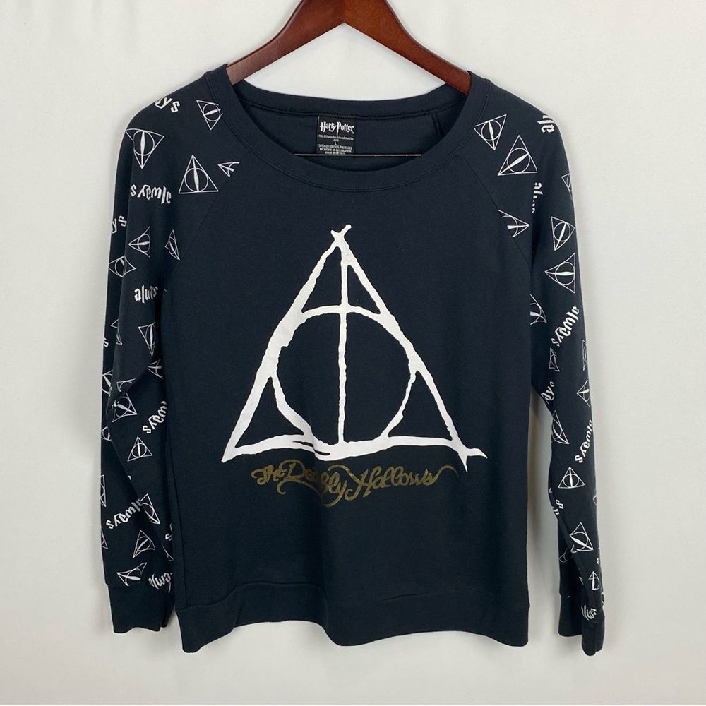 Harry‎ Potter Deathly Hallows Crewneck Graphic Sweatshirt